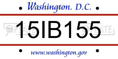 15IB155 District Of Columbia License Plate