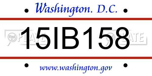15IB158 District Of Columbia License Plate