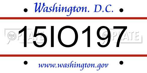 15IO197 District Of Columbia License Plate