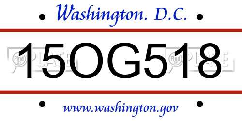 15OG518 District Of Columbia License Plate