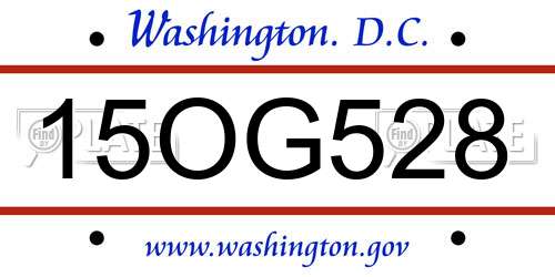15OG528 District Of Columbia License Plate