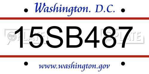 15SB487 District Of Columbia License Plate