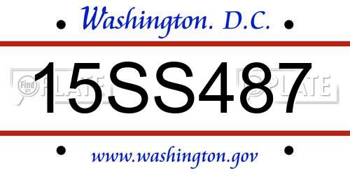 15SS487 District Of Columbia License Plate