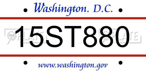 15ST880 District Of Columbia License Plate