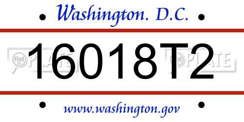 16018T2 District Of Columbia License Plate