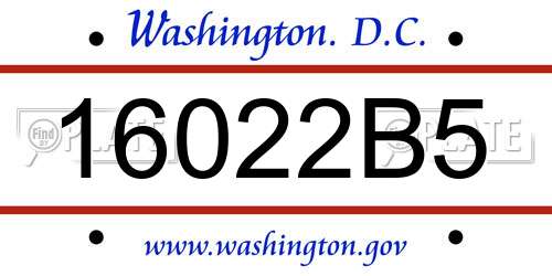 16022B5 District Of Columbia License Plate