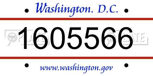 1605566 District Of Columbia License Plate