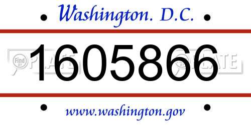 1605866 District Of Columbia License Plate