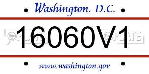 16060V1 District Of Columbia License Plate