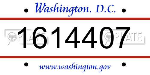 1614407 District Of Columbia License Plate