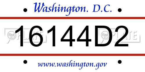 16144D2 District Of Columbia License Plate