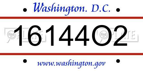 16144O2 District Of Columbia License Plate