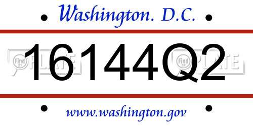 16144Q2 District Of Columbia License Plate