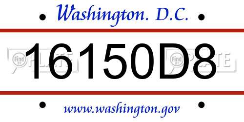 16150D8 District Of Columbia License Plate