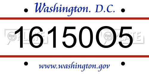 16150O5 District Of Columbia License Plate
