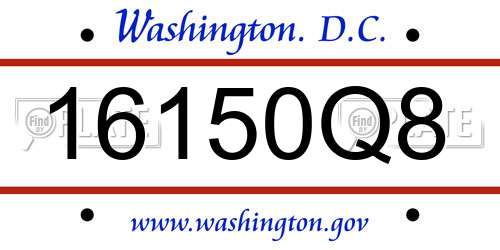 16150Q8 District Of Columbia License Plate