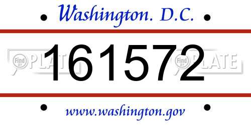 161572 District Of Columbia License Plate