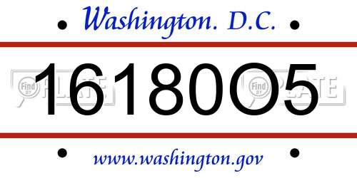 16180O5 District Of Columbia License Plate