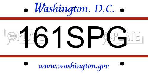 161SPG District Of Columbia License Plate