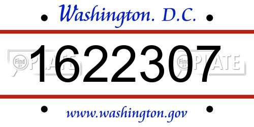 1622307 District Of Columbia License Plate
