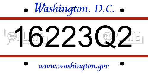 16223Q2 District Of Columbia License Plate