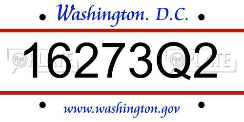 16273Q2 District Of Columbia License Plate