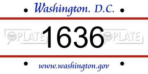 1636 District Of Columbia License Plate