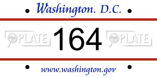 164 District Of Columbia License Plate