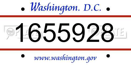 1655928 District Of Columbia License Plate