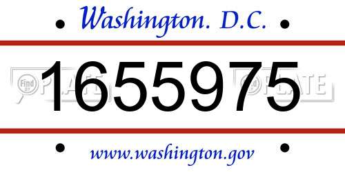 1655975 District Of Columbia License Plate