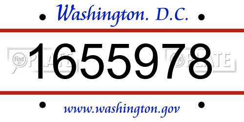 1655978 District Of Columbia License Plate