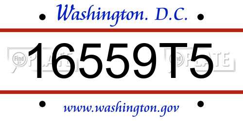 16559T5 District Of Columbia License Plate