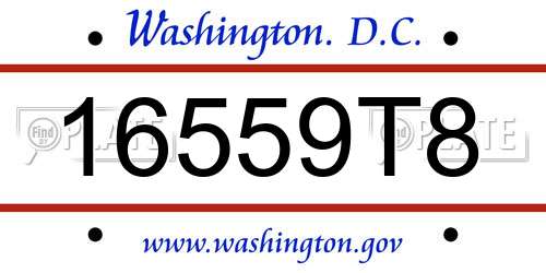 16559T8 District Of Columbia License Plate