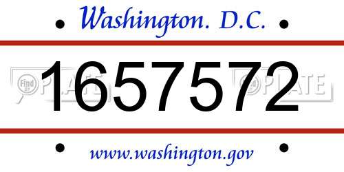1657572 District Of Columbia License Plate