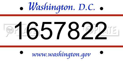 1657822 District Of Columbia License Plate