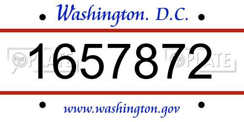 1657872 District Of Columbia License Plate