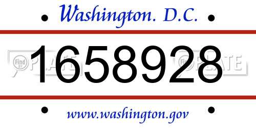 1658928 District Of Columbia License Plate