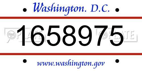 1658975 District Of Columbia License Plate