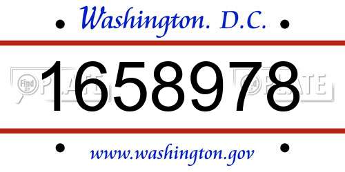 1658978 District Of Columbia License Plate