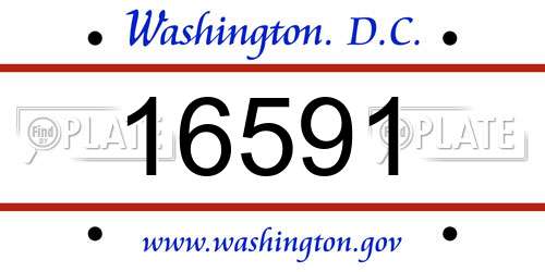 16591 District Of Columbia License Plate