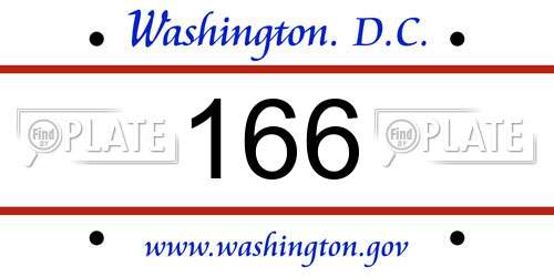 166 District Of Columbia License Plate
