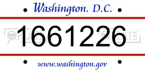 1661226 District Of Columbia License Plate