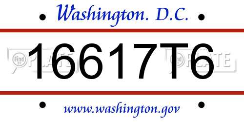 16617T6 District Of Columbia License Plate