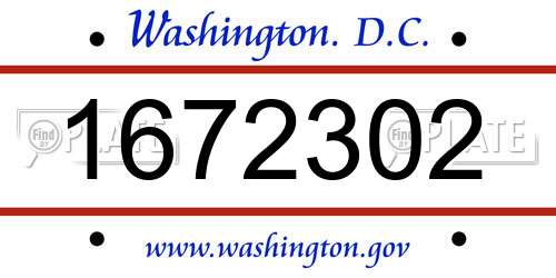 1672302 District Of Columbia License Plate