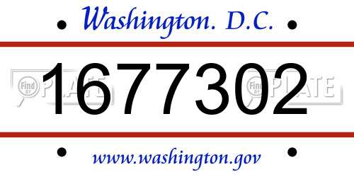 1677302 District Of Columbia License Plate