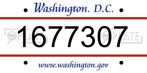 1677307 District Of Columbia License Plate