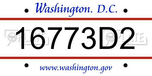 16773D2 District Of Columbia License Plate