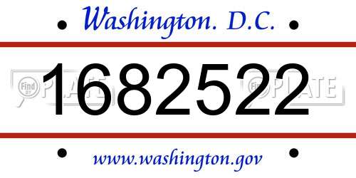 1682522 District Of Columbia License Plate