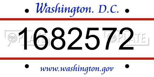 1682572 District Of Columbia License Plate