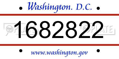 1682822 District Of Columbia License Plate